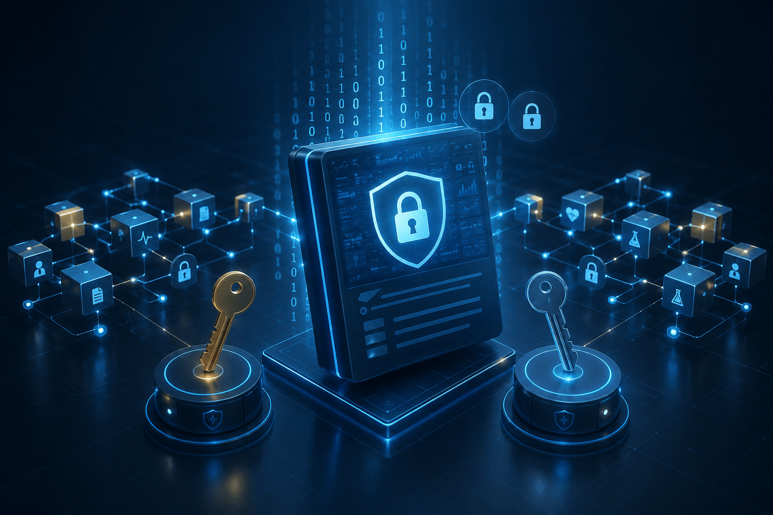 Cryptographic research activity log governed by dual keys on blockchain